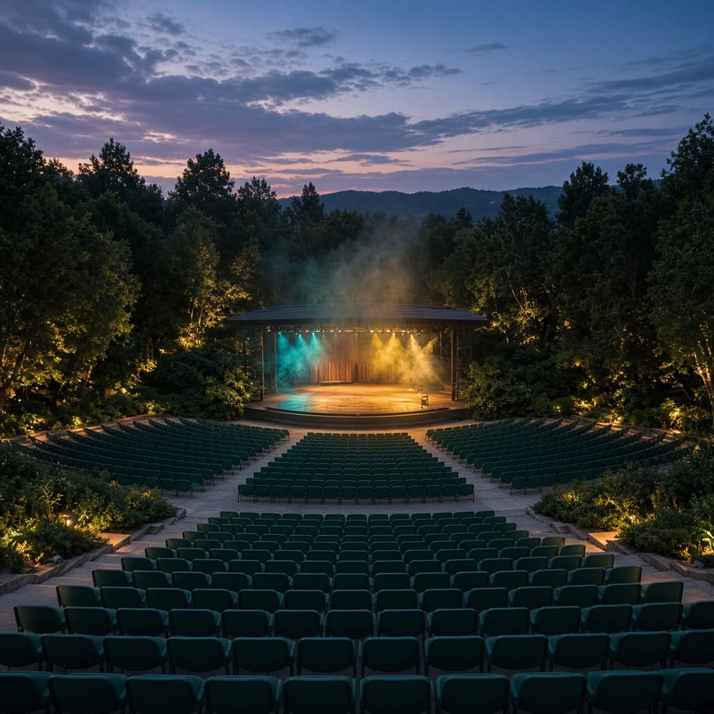 Amphitheatre seating at dusk
